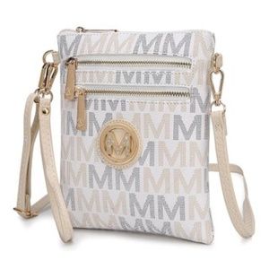 MKF White Signature Crossbody Bag